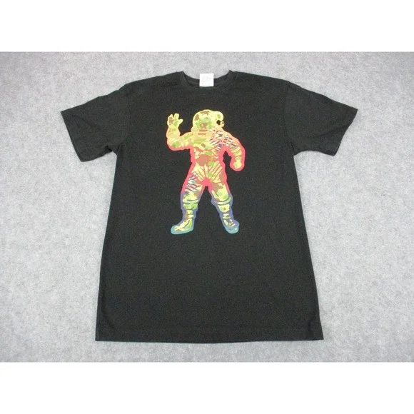 Billionaire Boys Club Shirt Mens Small Black Yellow Astronaut Graphic Tee Y2K