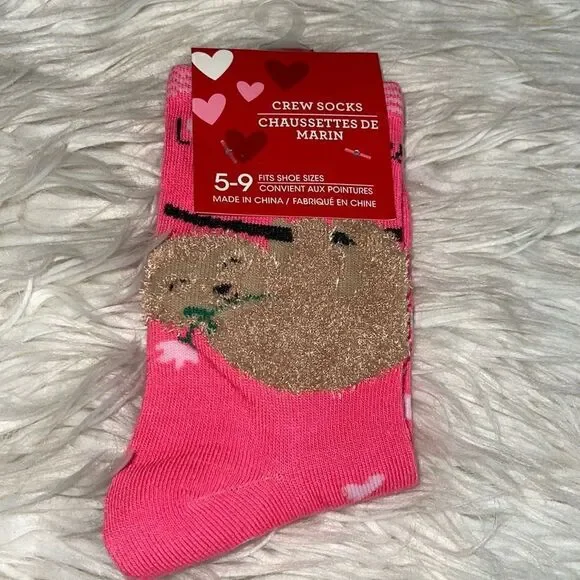 ‎chaussettes de martin Socks Womens Size 5-9 ccrew Hearts Valentines NWT
