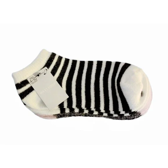 NWT West Loop Ankle Length Butter Socks sz 4-10 Womens Pink Gray White Striped