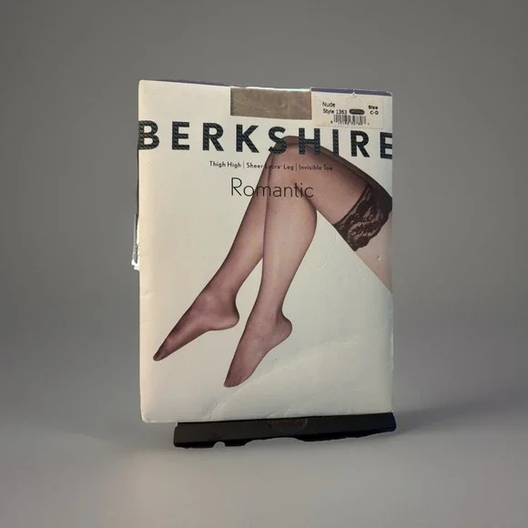 Berkshire Thigh High Romantic New C D Nude‎ Sheer Lycra Leg Invisible Toe 1363