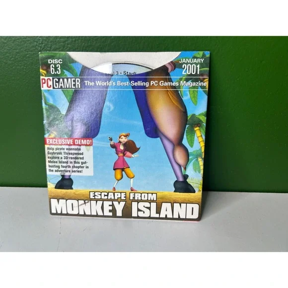 PC Gamer Disc 6.3 January 2001 Escape From Monkey Island Demo Vintage PC CD-ROM