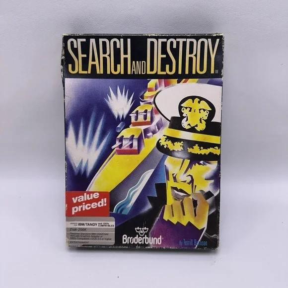 Search And Destroy Broderbund IBM PC‎ TANDY BOX ONLY NO GAME Vintage
