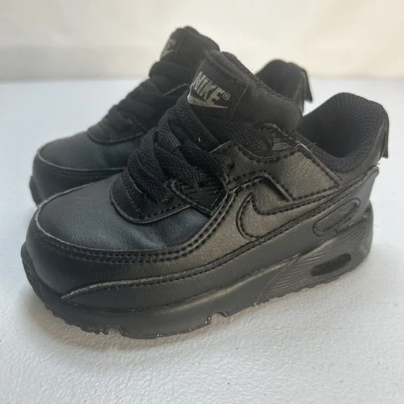 Nike Air‎ Max 90 LTR Toddler Size 7C Triple Black Shoes Sneakers