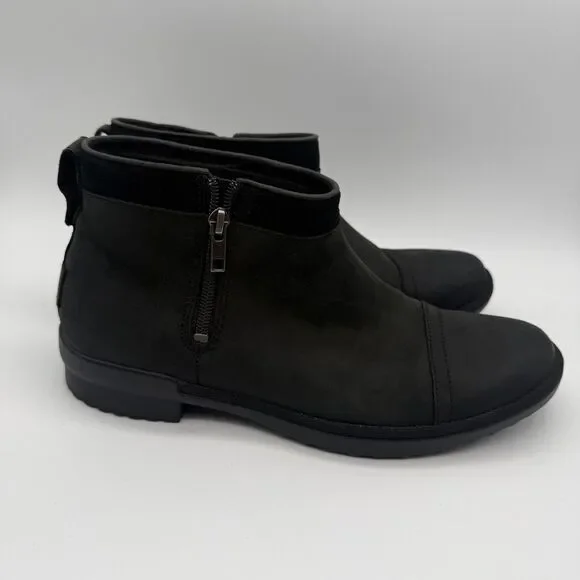 UGG Attell Waterproof Boots NEW Women's Sz 10 Shoes Black Leather Fur Lined