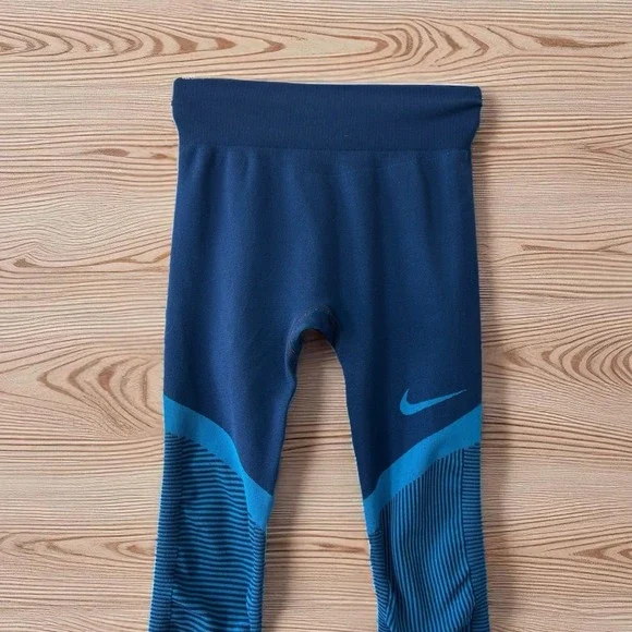 Nike Girls Running Athletic Leggings‎ in Blue Size Large Biking Soccer Sports L