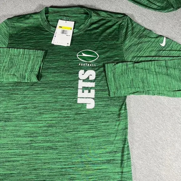 NWT NFL Nike Dri Fit New York Jets Youth Large Football Long Sleeve Sports Shirt