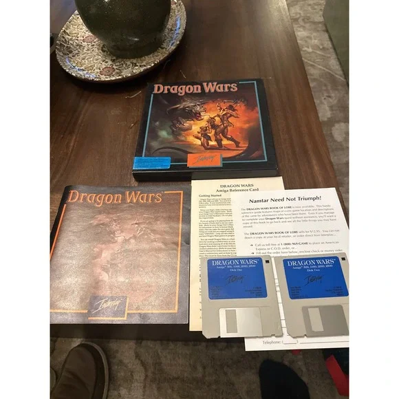 Dragon Wars Amiga 1989 Interplay Big Box Vintage PC Game Boris Vallejo Art
