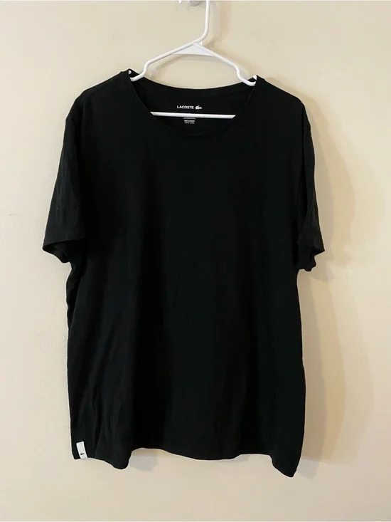 Lacoste Cotton Black Short Sleeve Crew Neck Tee