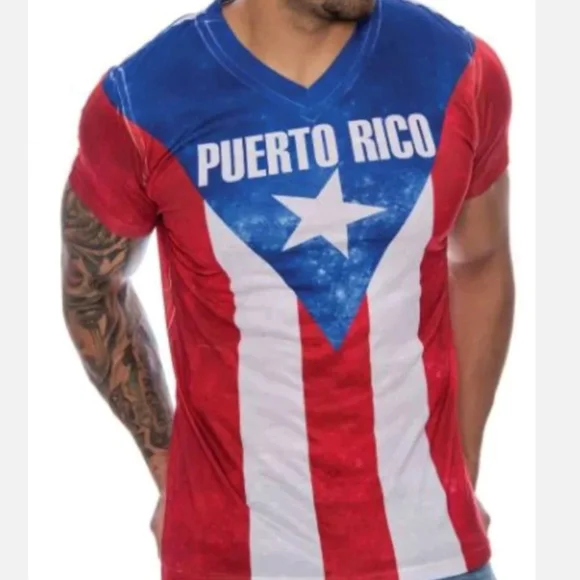TRUE ROCK Puerto Rico Flag 🇵🇷 T-Shirt Size S L👀K Muscle Shirt 👕 Streetwear