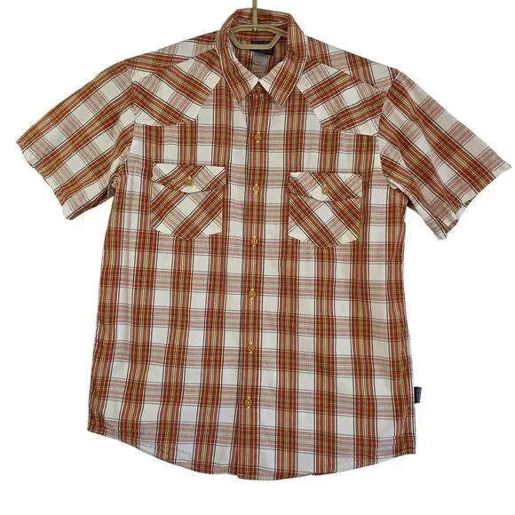 Patagonia A/C Shirt Button Front Camp Organic Cotton Plaid Mens Medium