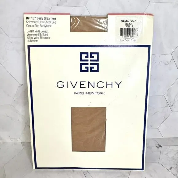 NOS Givenchy Pantyhose Body Gleamers 157 Shimmery Ultra Sheer Bronze Sz A