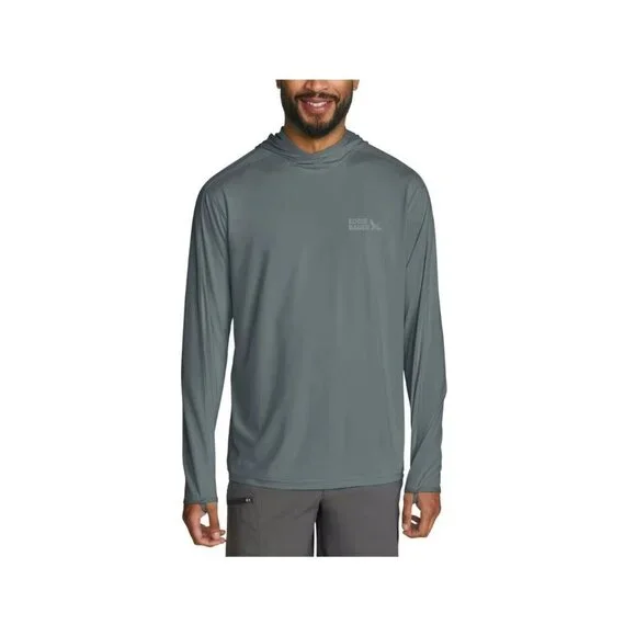 Eddie Bauer Solarfoil Hoodie Men's S Gray Slate Long Sleeve Lightweight