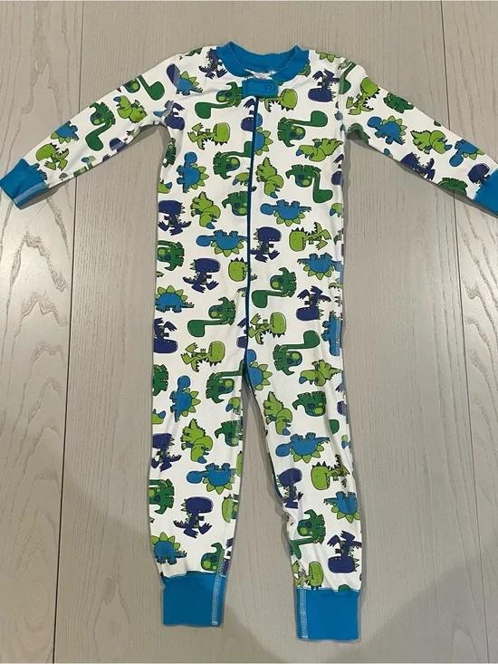 Hanna Anderson HannaJams Sleeper One Piece Pajama Romper Dinosaur Dino 3 90