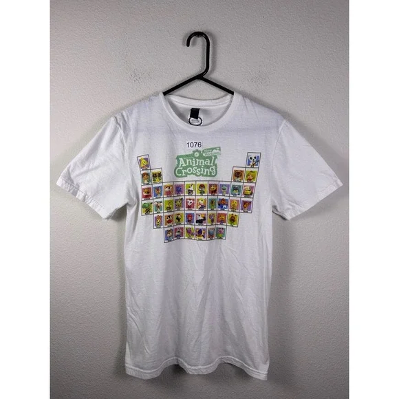 Nintendo Animal Crossing New Horizons Villager Periodic Table White Shirt Small