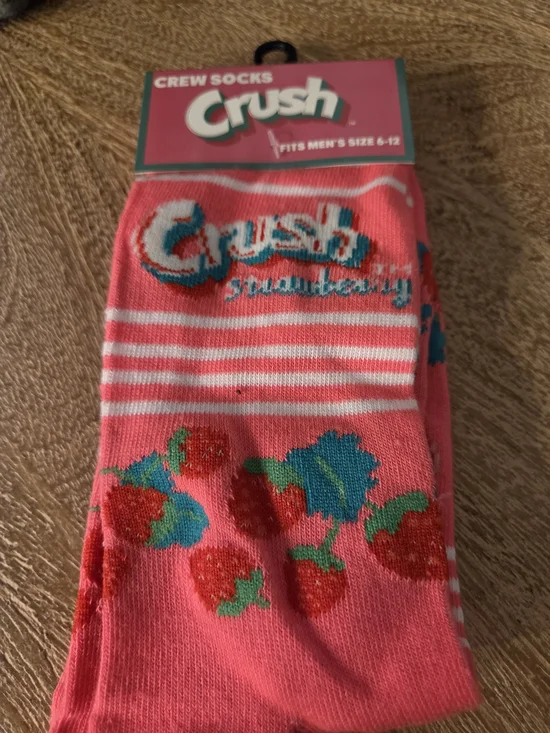 Strawberry Pink Crew Socks