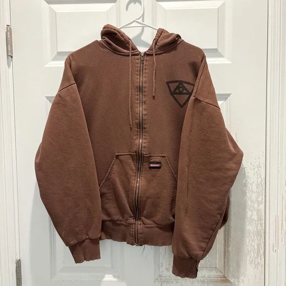Vintage Dickies Thermal Lined Custom‎ Art Full Zip Hoodie Large