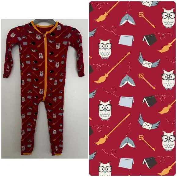 KicKee Pants Print Convertible Sleeper with Zipper in Crimson Magical World
