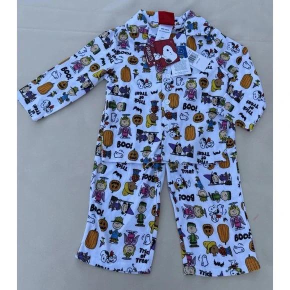 Peanuts Charlie Brown Halloween 2 Piece PJ Set Unisex 24 Mos. New With Tags!