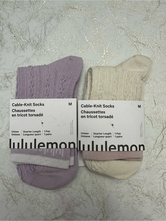 lululemon Cable-Knit Quarter-Length Sock Bundle - SIZE M