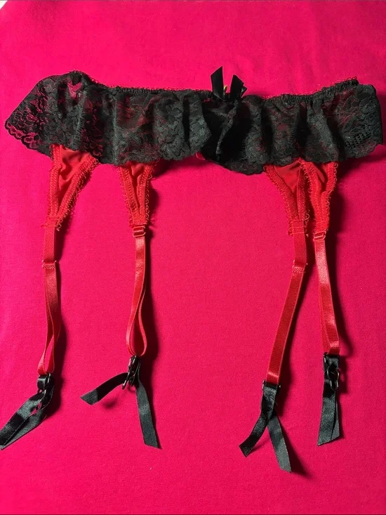 Black Lace and Red Garter Belt