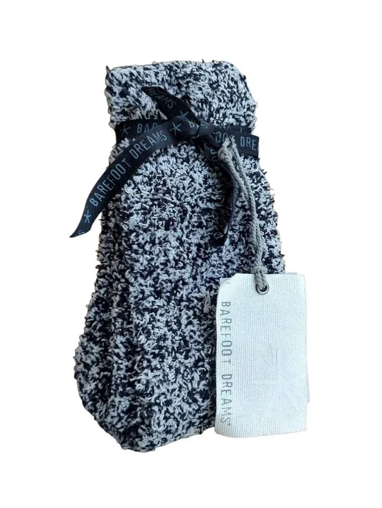 Barefoot Dreams Black & White Plush Knit Socks