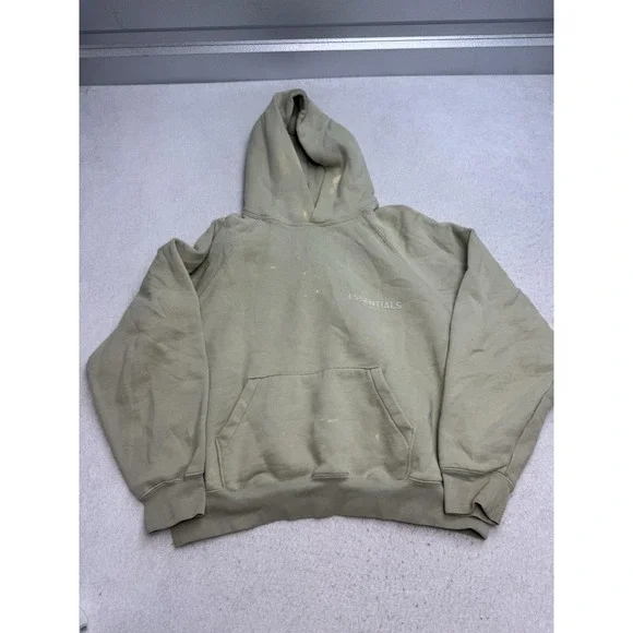 Essentials Fear Of God Hoodie Mens Small Green Pullover‎ Graphic Sweatshirt