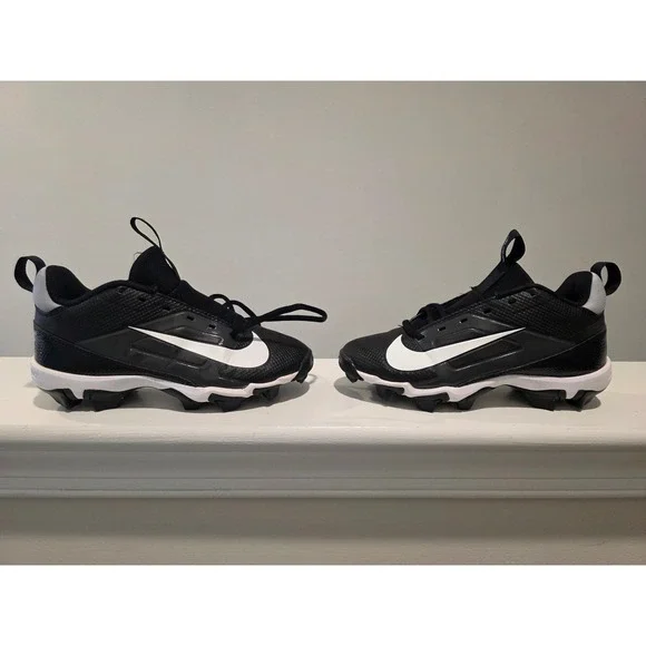 Kids Nike Alpha Huarache Keystone Low Baseball Cleats Black White 2Y FQ4016-001