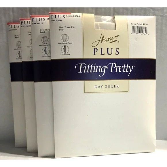 Hanes Plus Fitting Pretty Day Sheer 00P24 Three Plus Pearl (4)
