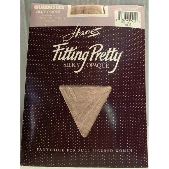 Hanes Queensize Fitting Pretty Silky Opaque Pantyhose Petal Pink Size 3X