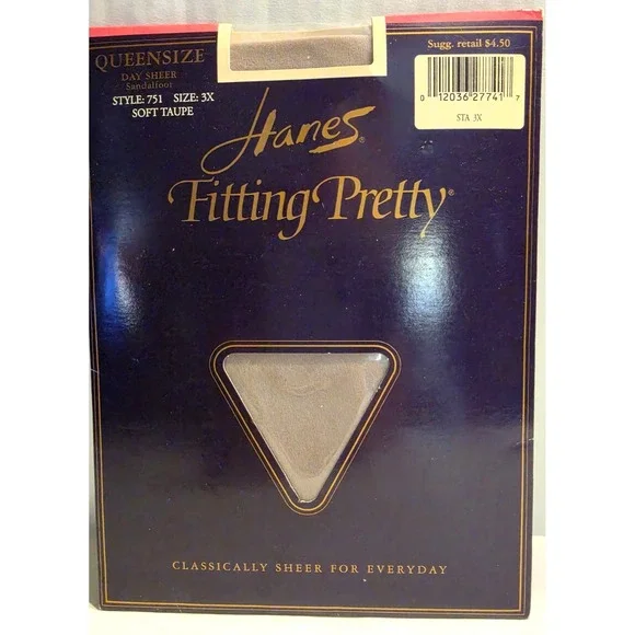 Hanes Queensize Fitting Pretty Day Sheer Sandalfoot Soft Taupe 3X NIP