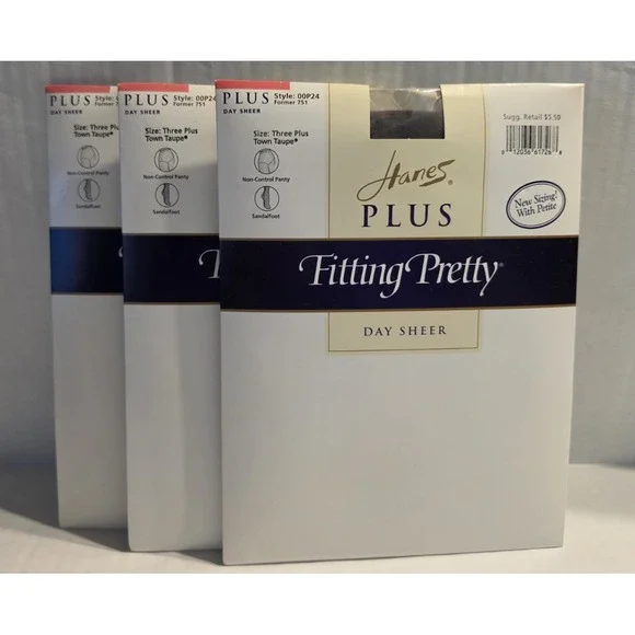 Hanes Plus Fitting Pretty Day Sheer 00P24 Three Plus Town Taupe (3)