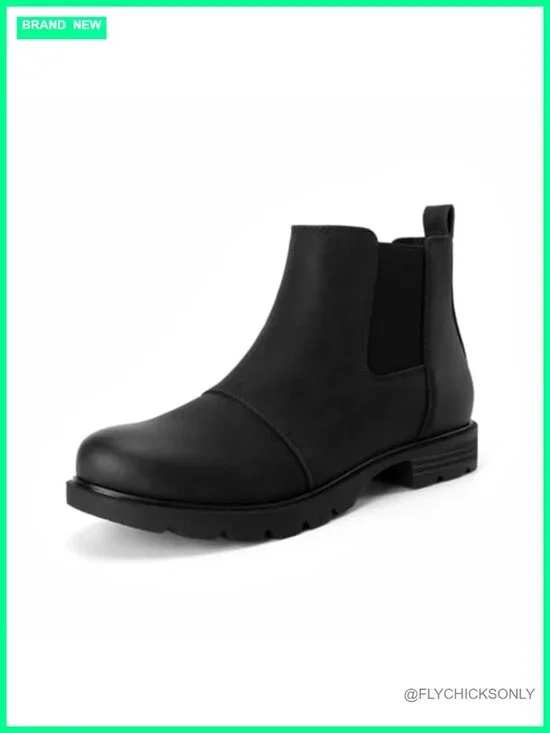 Women's Chelsea Ankle Boots Low Heel Slip On Faux Leather Booties