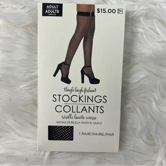 Thigh High Black Fishnet Stockings NEW sexy costume