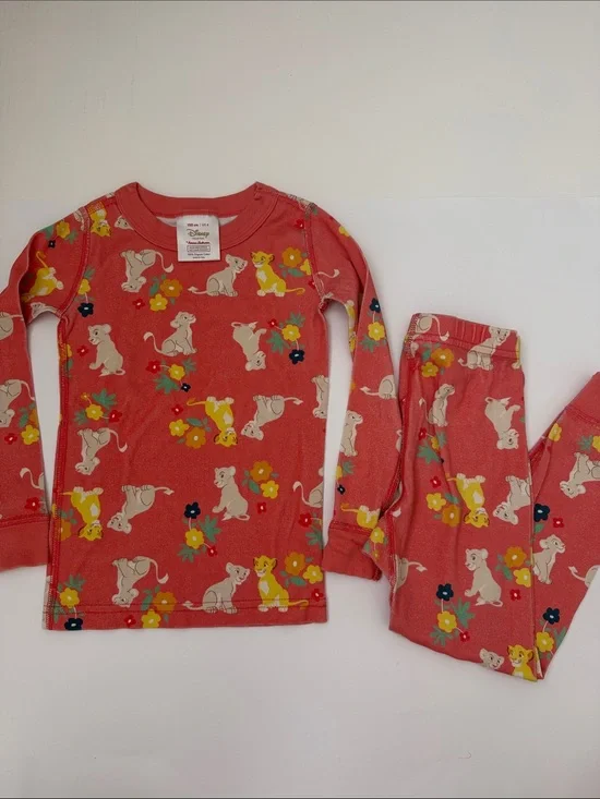 Disney Coral Pink Lion King Floral Pajama Set