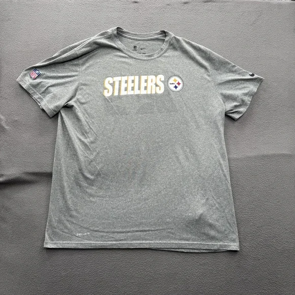Pittsburgh Steelers Shirt Mens XL Gray NFL Football On Field Dri-FIT Nike Tee