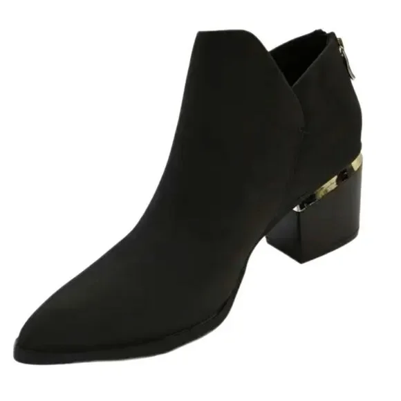 Western Elegant Black Ankle Boots Sz 8.5