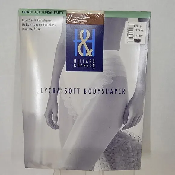 Hillard & Hanson Bodyshaper Medium Support Pantyhose - Size D, Lt. Beige NEW