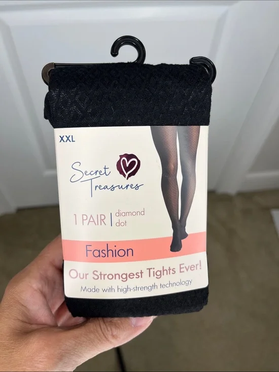 Secret Treasures Black Diamond Dot Tights - XXL