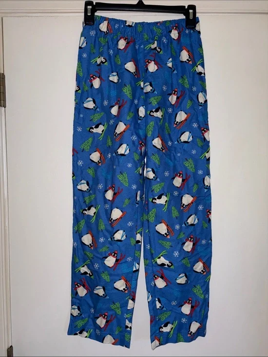 Lands end penguin flannel pajama pants kids 12