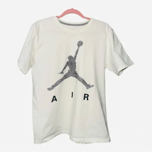 Nike Air Jordan‎ Shirt Boys med white Short Sleeve Jumpman Graphic Logo