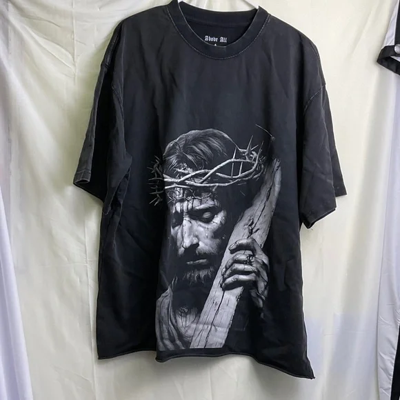 Above All Black Graphic Men's Tee