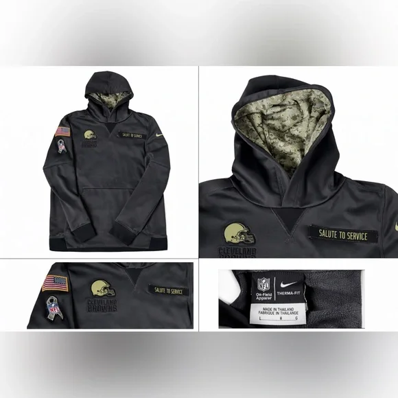 Nike NFL Cleveland Browns Salute to Service Therma-Fit Hoodie Youth L (14/16)