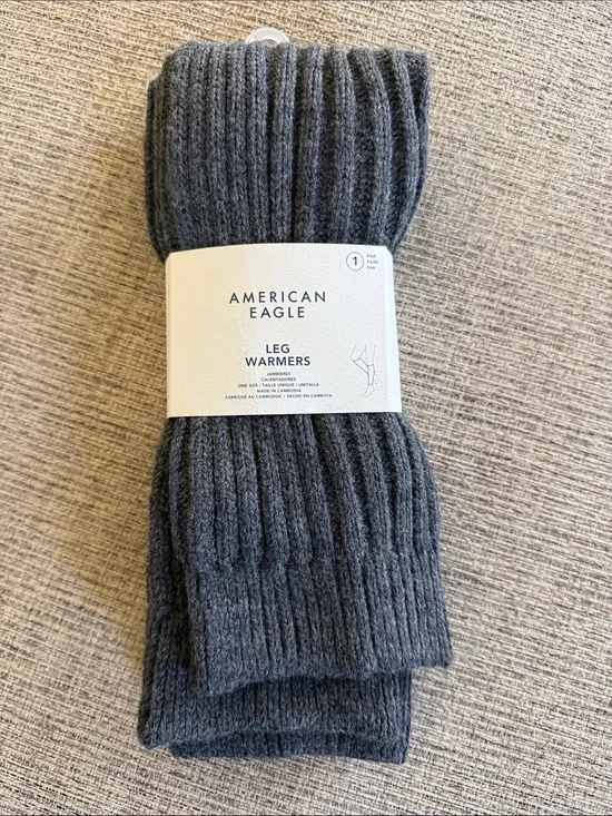 American Eagle Outfitters Charcoal Ribbed Leg Warmers