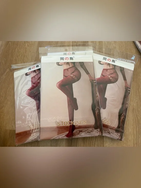 Okajima Sexy Red Fishnet Stockings - Bold Hosiery