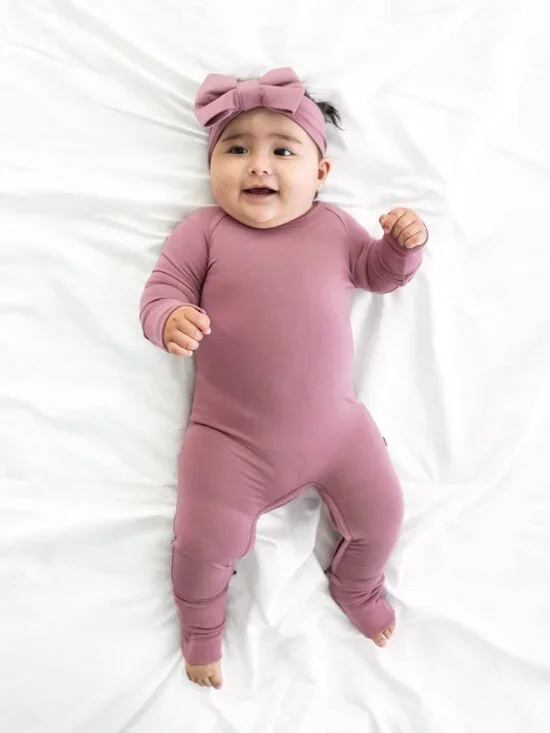 Little Sleepies Cozy Collection Dusty Plum Crescent Zippy 2T
