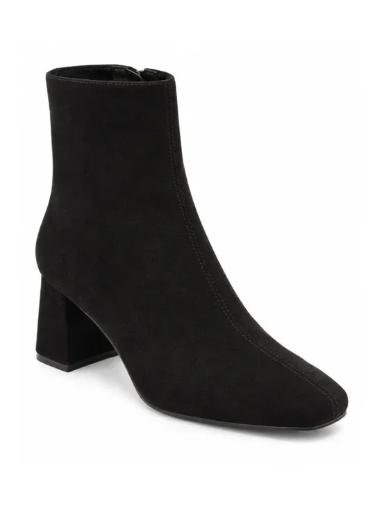 On 34th Margoe Black Square Toe Block Heel Ankle Booties Size 8.5 NWT