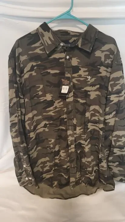 Million Dolla Motive Camo Button Up Shirt Mens 2X NWT Long Sleeve Streetwear