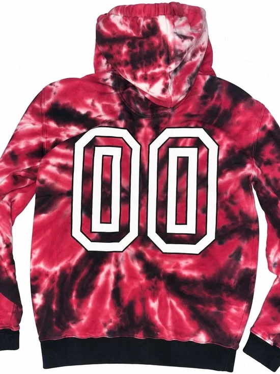 Asphalt Red & Black Tie-Dye Hoodie