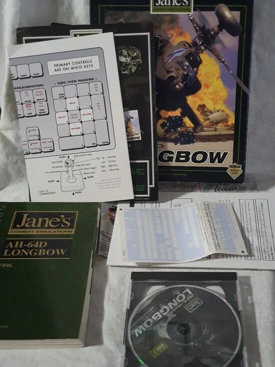 Jane's AH-64D Longbow Limited Ed. Big Box PC 1997 Complete CD ROM Classics