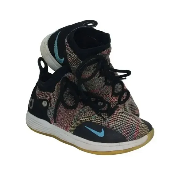 NIKE ZOOM XI Kevin Durant Kids Gray/Black React Sneakers - Size: 6 1/2Y